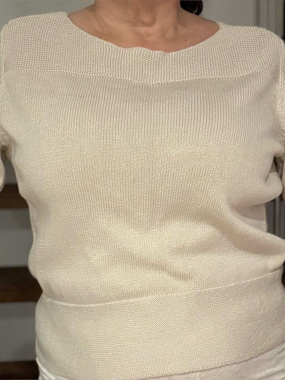 The White Company Cream Scoop-Neck Lightweight Knit